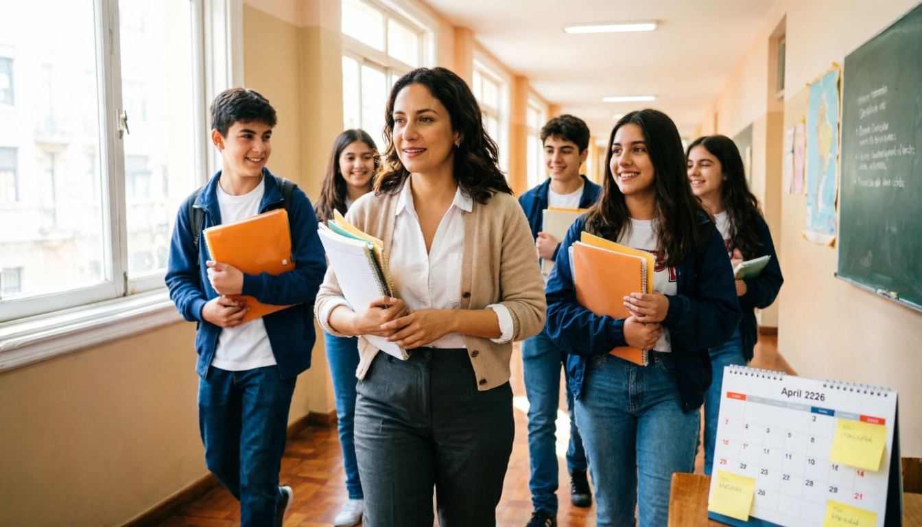 Calendario escolar de abril 2026 ilustrando días de paro y clases en Argentina